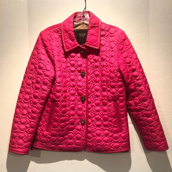 Coach Jackets & Coats Coach Quilted Jacket With Leather Trim Size